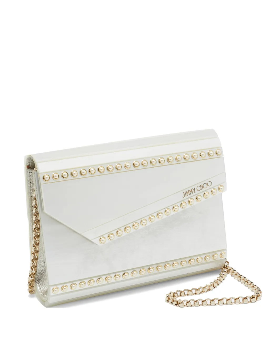 Jimmy Choo Pre-Owned pochette Candy à clous - Blanc