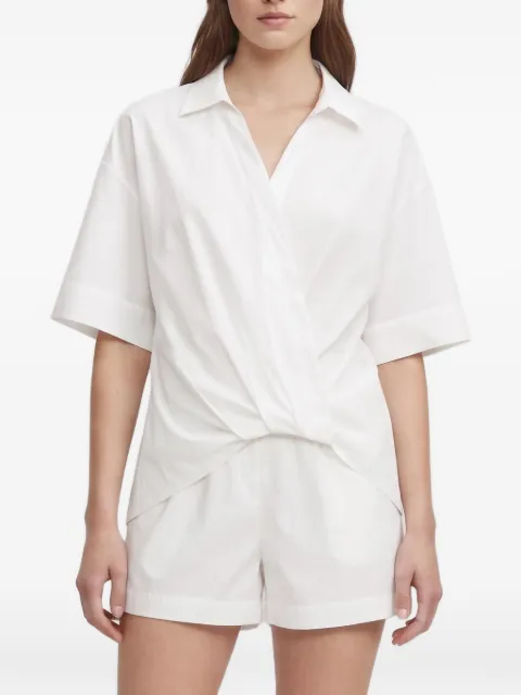 Theory pleated twisted-detail shirt