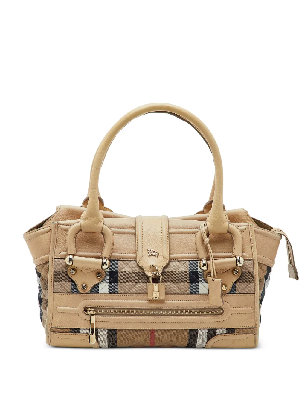 Burberry Pre-Owned cabas Manor House Check grand format matelassé - Tons neutres Burberry Pre-Owned cabas Manor House Check grand format matelassé - Tons neutres