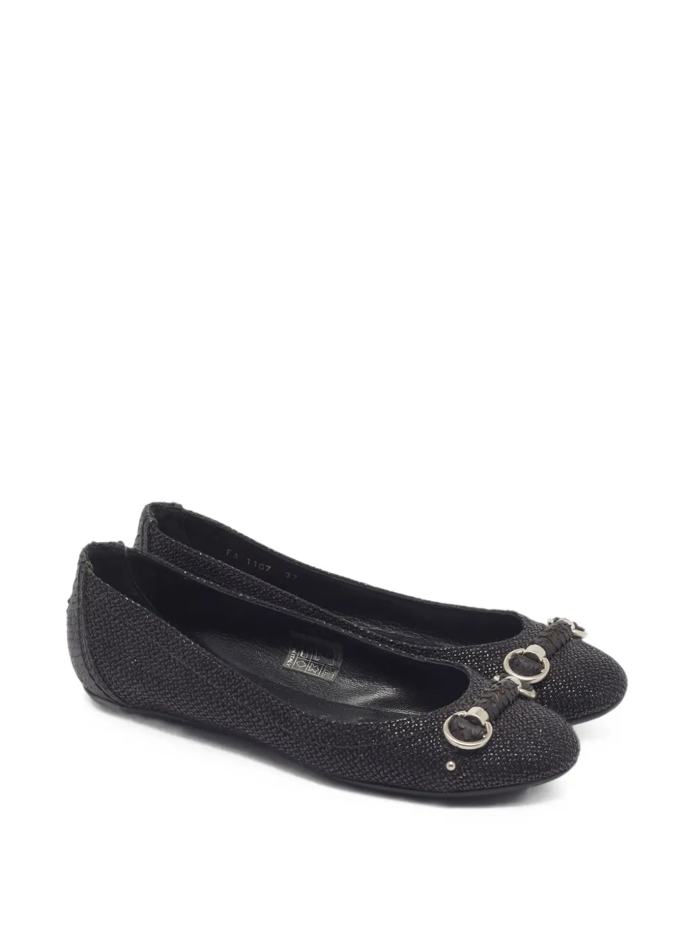 Christian Dior Pre-Owned ballerines en paille tressée - Noir