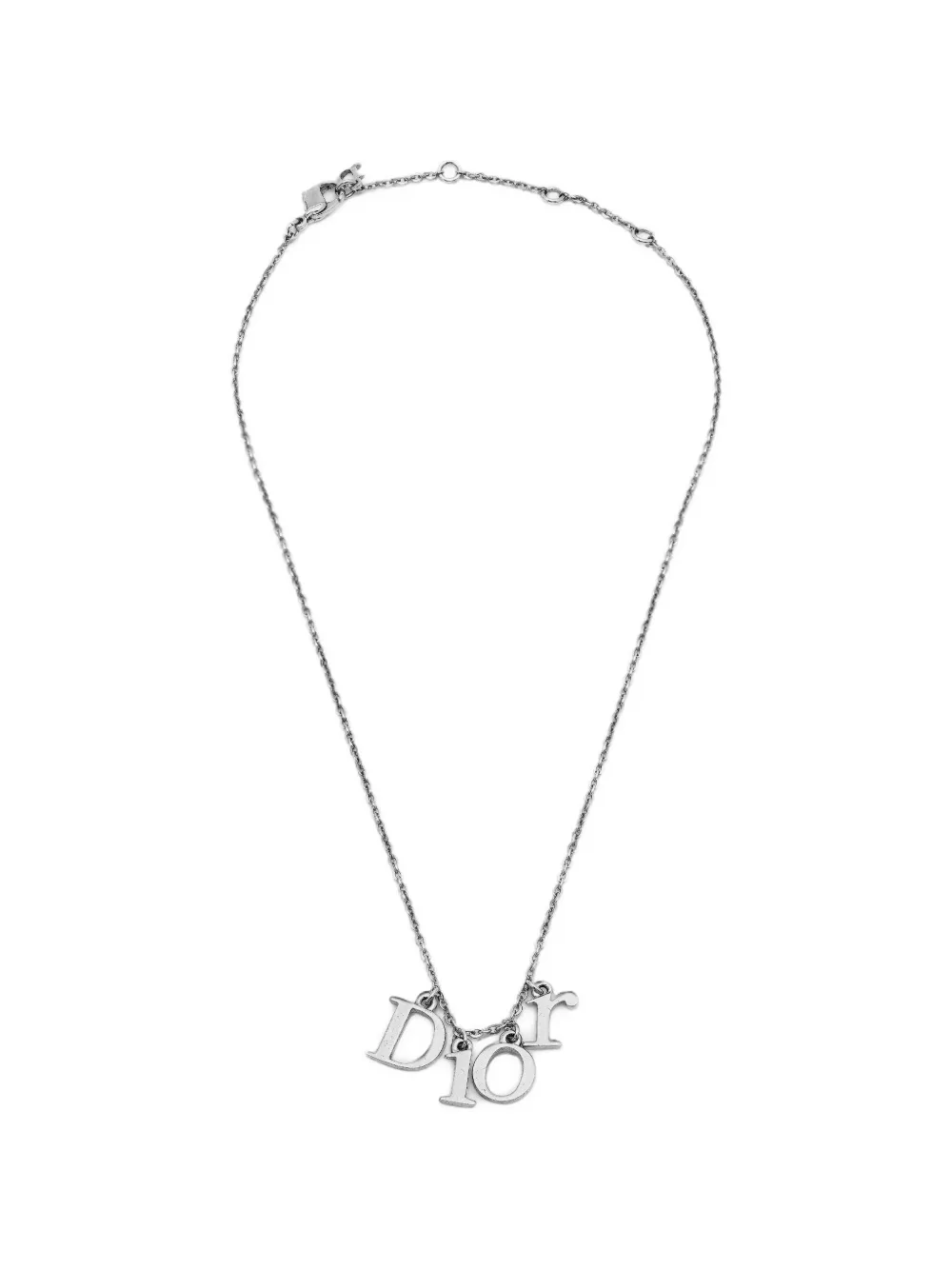 Christian Dior Pre-Owned Logo charm pendant necklace - Argent