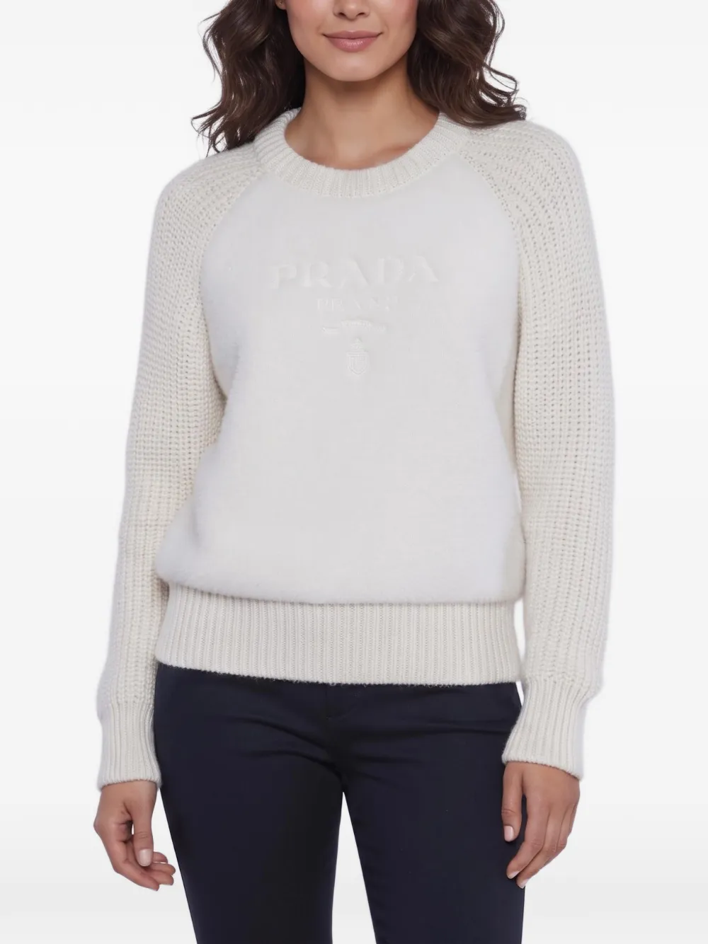 Prada Pre-Owned 2023 logo-debossed sweater - Toni neutri