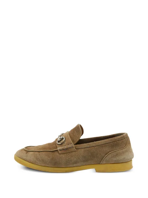 Gucci Pre-Owned loafers i ruskind med horsebit-detalje