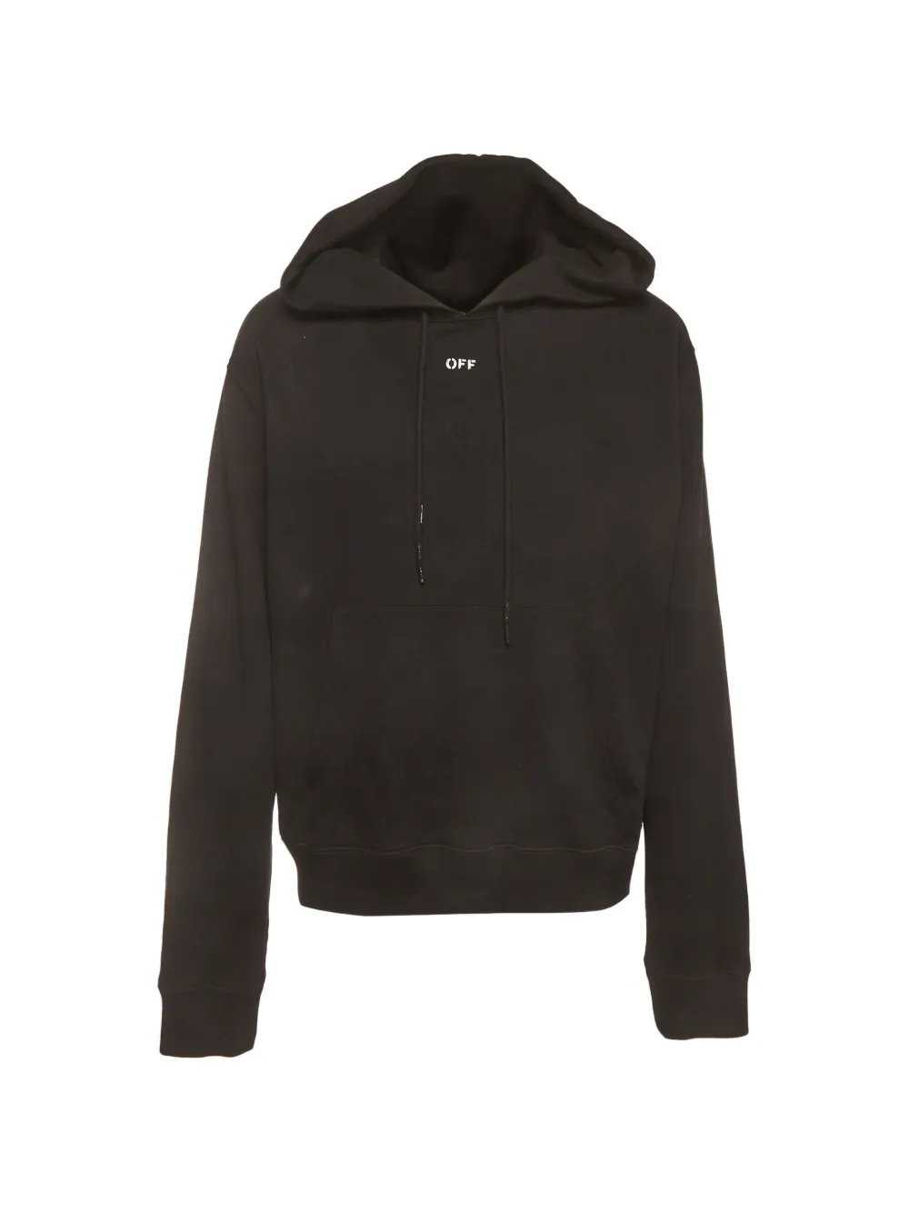 Pre-owned Off-white Stencil Arrow Logo-print Hoodie In Black