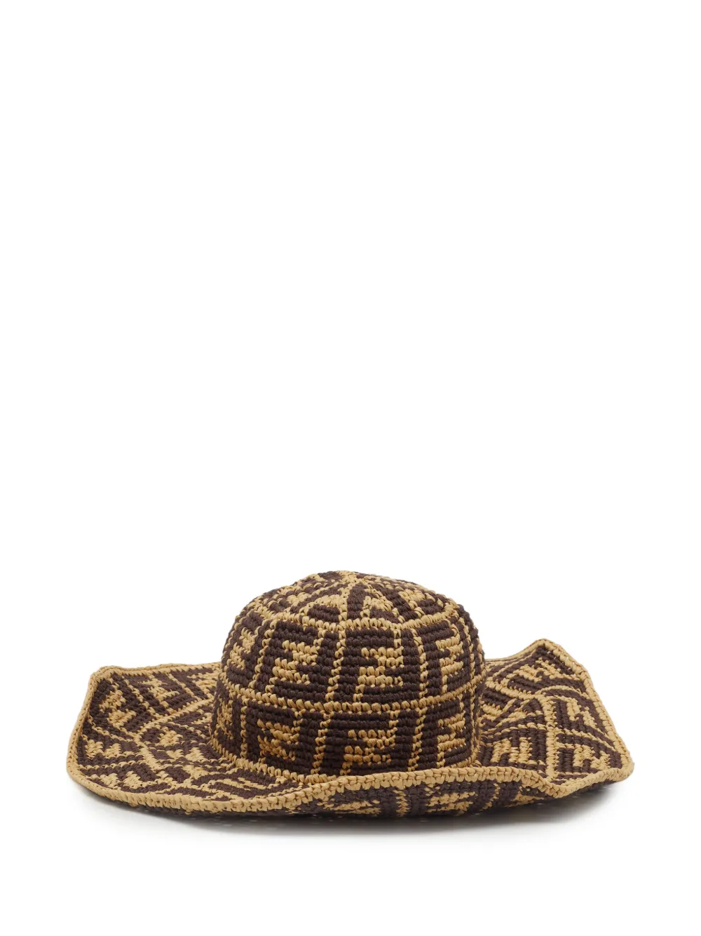 Fendi Pre-Owned Gehäkelter Fischerhut - Braun
