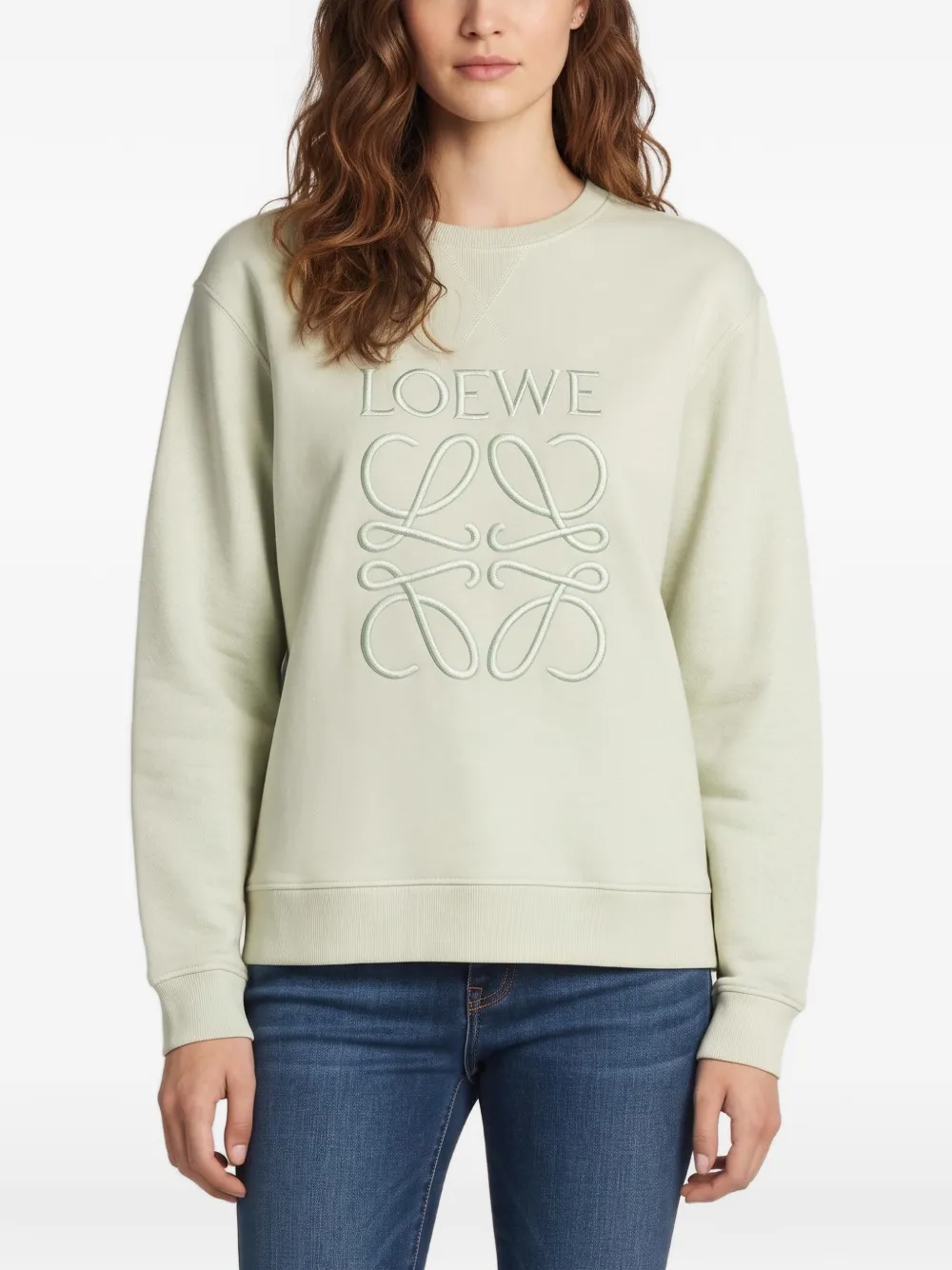 Loewe Pre-Owned logo embroidered sweater - Grün