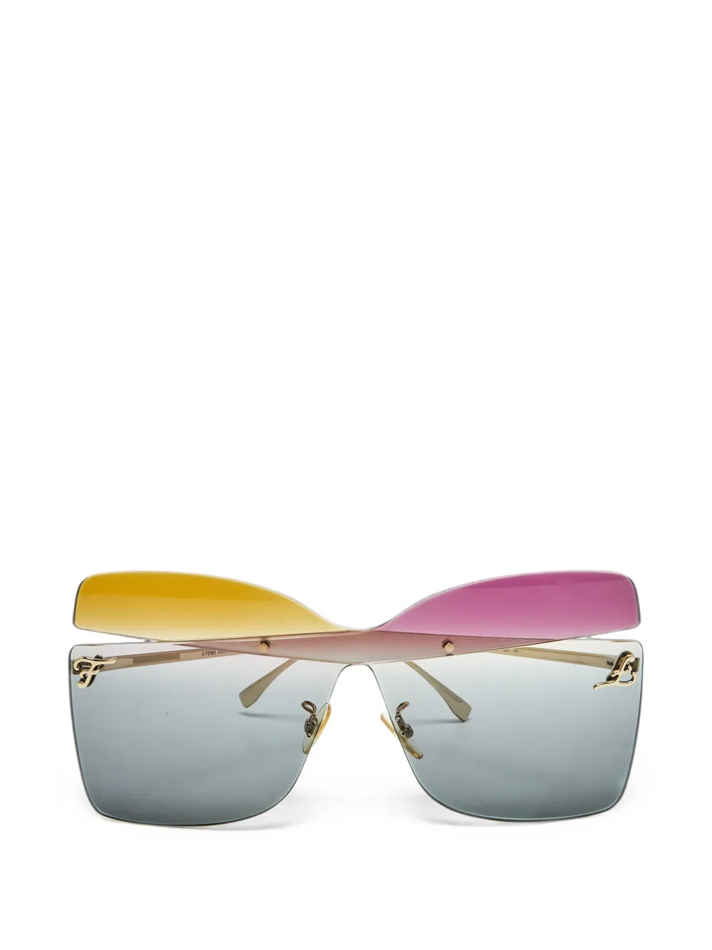 Fendi Pre-Owned lunettes de soleil Karligraphy papillon sans monture - Or Fendi Pre-Owned lunettes de soleil Karligraphy papillon sans monture - Or