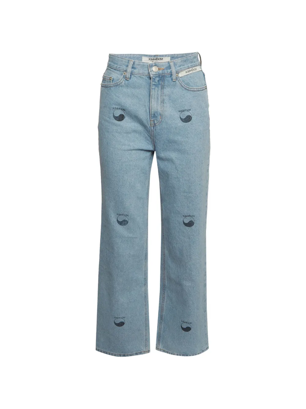 Kimhekim logo-print straight-leg jeans - Blu