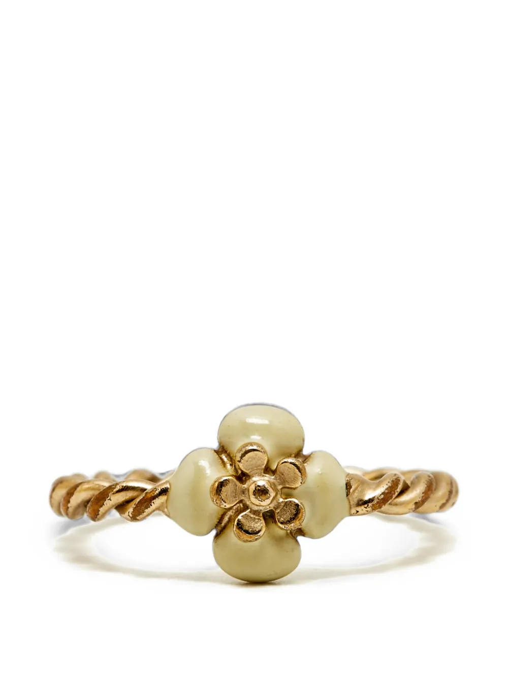CHANEL Pre-Owned Twisted rope Camellia ring - Oro