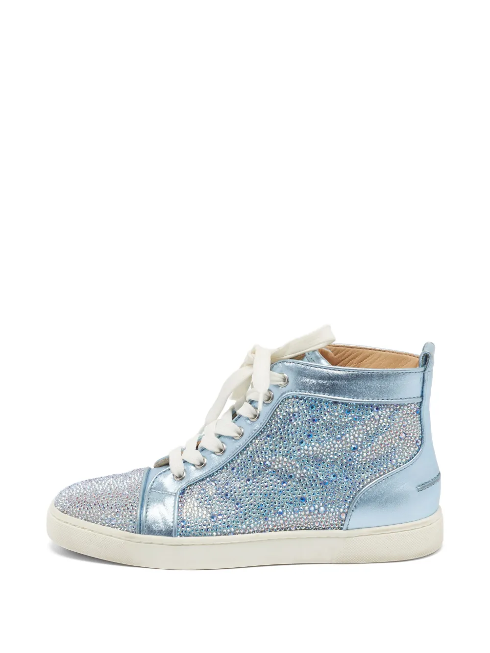 Christian Louboutin Pre-Owned Louis High-Top-Sneakers mit Kristallen - Blau