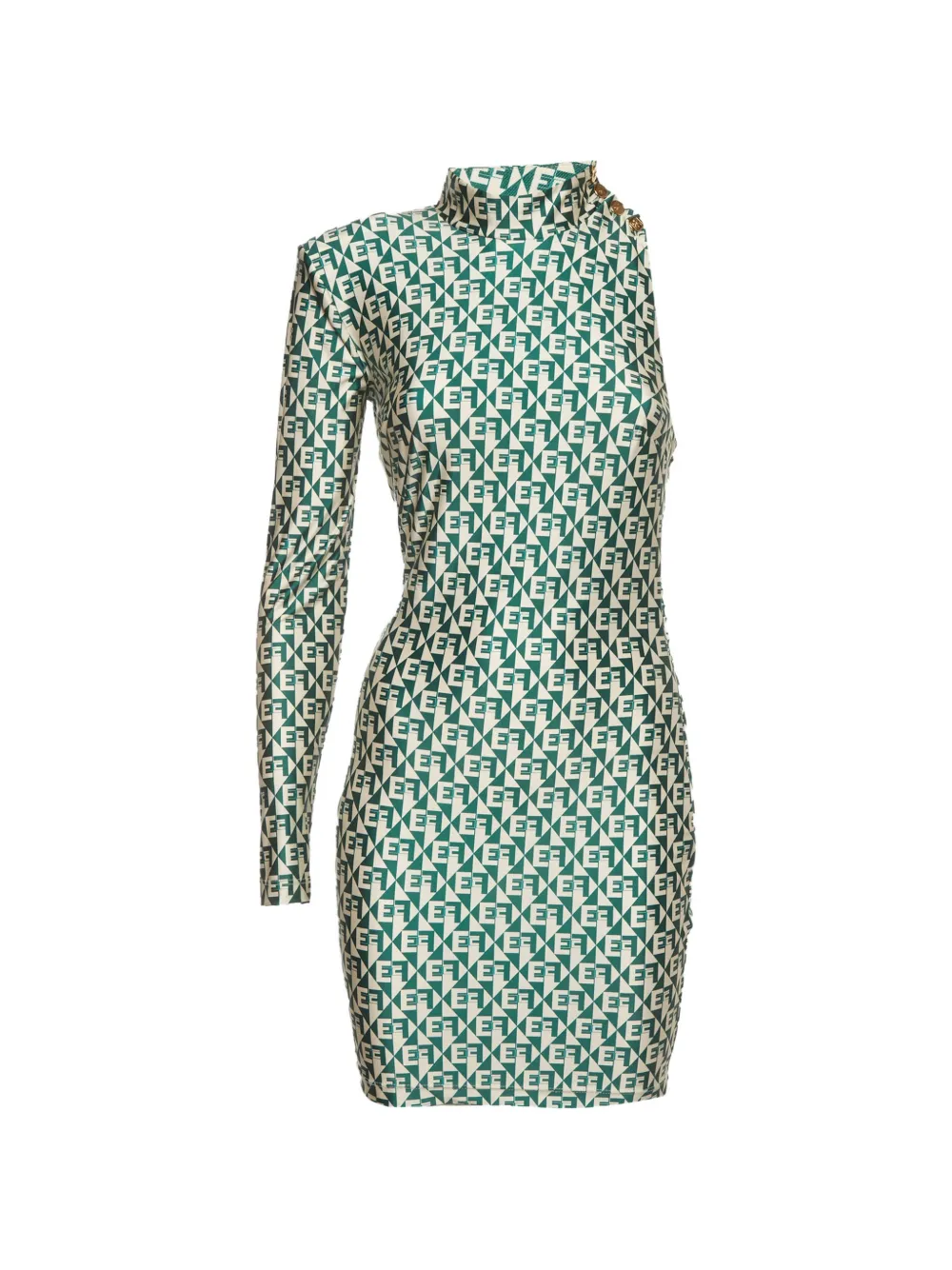 Elisabetta Franchi one-shoulder mini dress - Verde