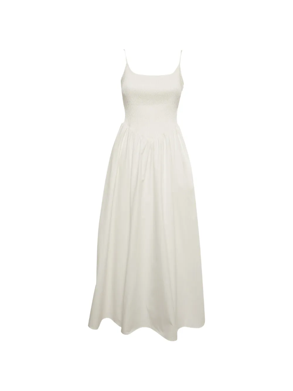 Dissh smocked drop-waist maxi dress in White