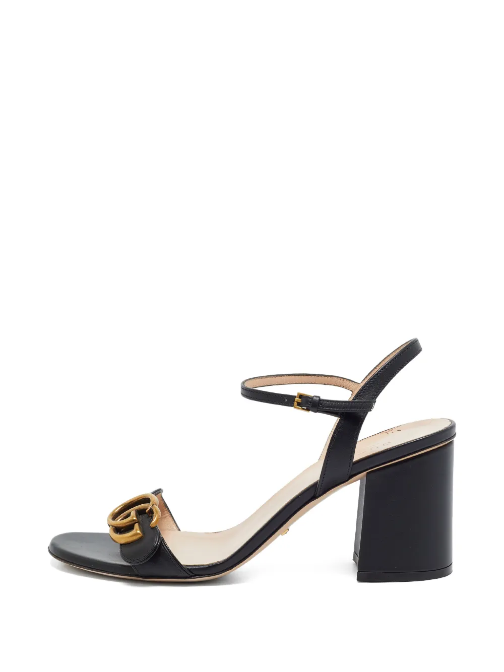 Gucci Pre-Owned sandales GG Marmont à bride à la cheville - Noir Gucci Pre-Owned sandales GG Marmont à bride à la cheville - Noir