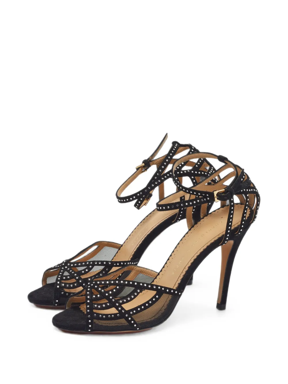 Charlotte Olympia sandales à motif toile d’araignée ornées de cristaux - Noir Charlotte Olympia sandales à motif toile d’araignée ornées de cristaux - Noir