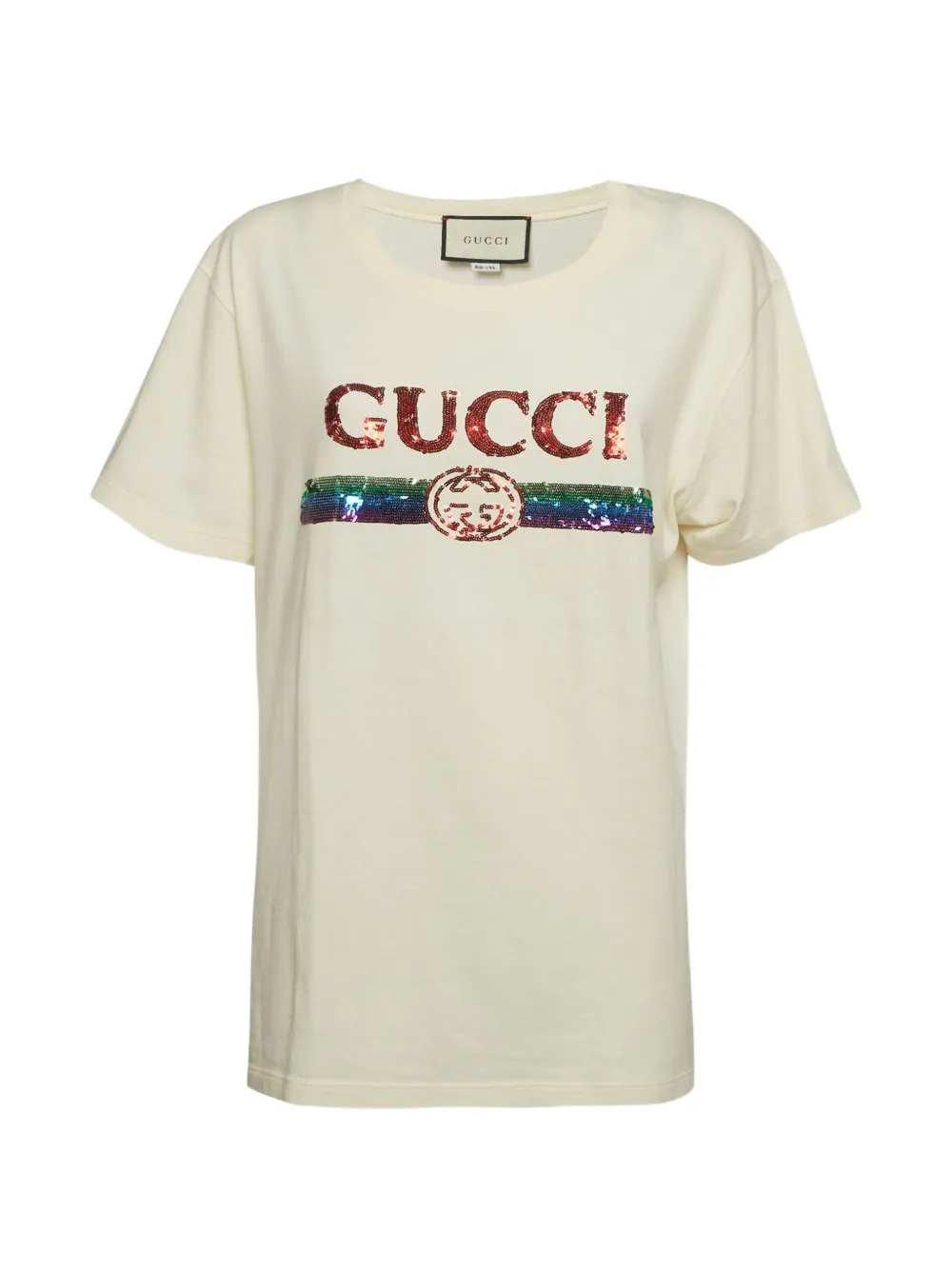Gucci Pre-Owned t-shirt à logo M et sequins - Tons neutres