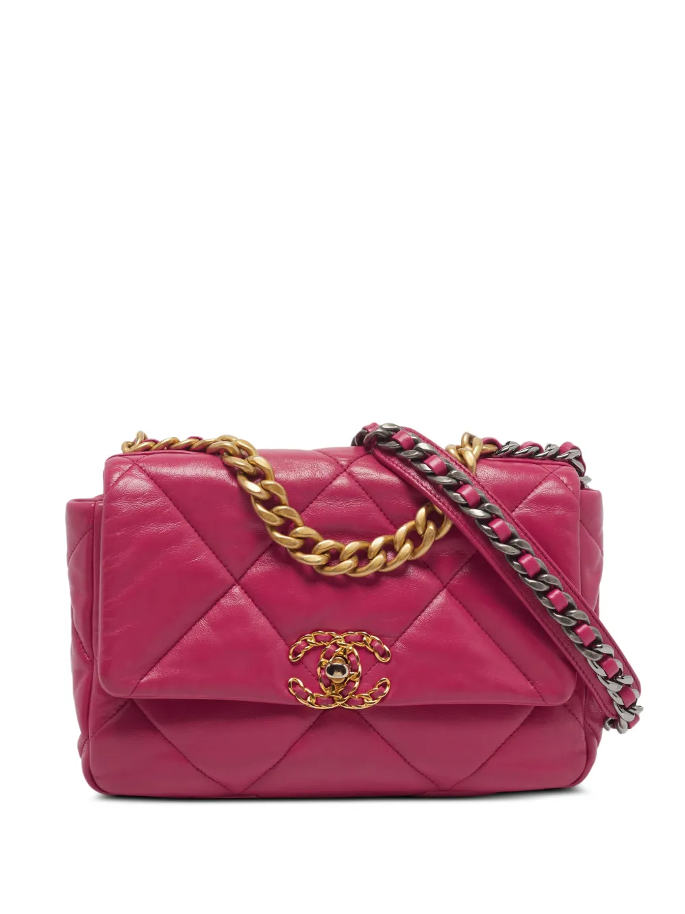 CHANEL Pre-Owned 2019-2020 medium Chanel 19 quilted flap bag - Rosa