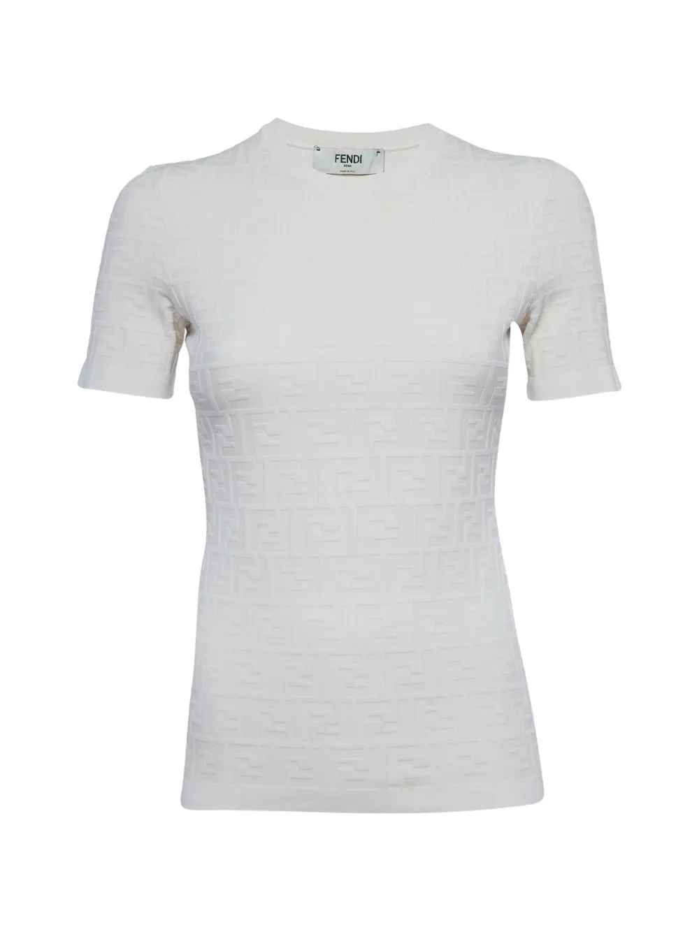 Fendi Pre-Owned Zucca Jacquard-T-Shirt - Weiß