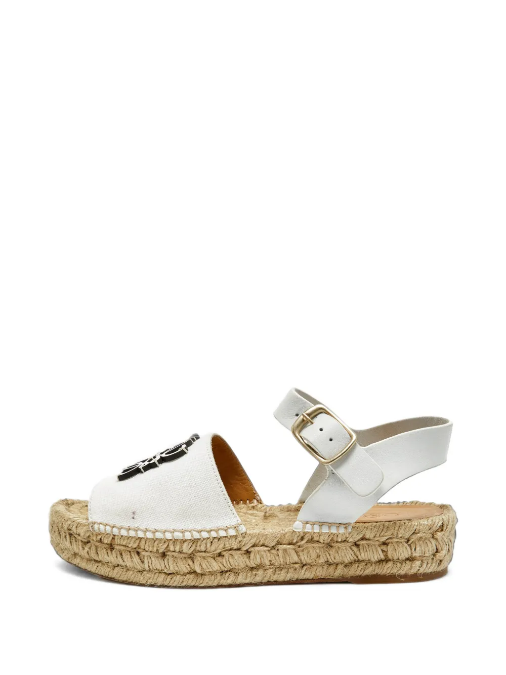Loewe Pre-Owned espadrilles Anagram à plateforme - Blanc Loewe Pre-Owned espadrilles Anagram à plateforme - Blanc