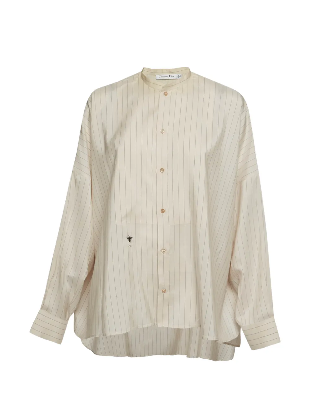 Christian Dior Pre-Owned chemise rayée à broderie abeille - Tons neutres Christian Dior Pre-Owned chemise rayée à broderie abeille - Tons neutres