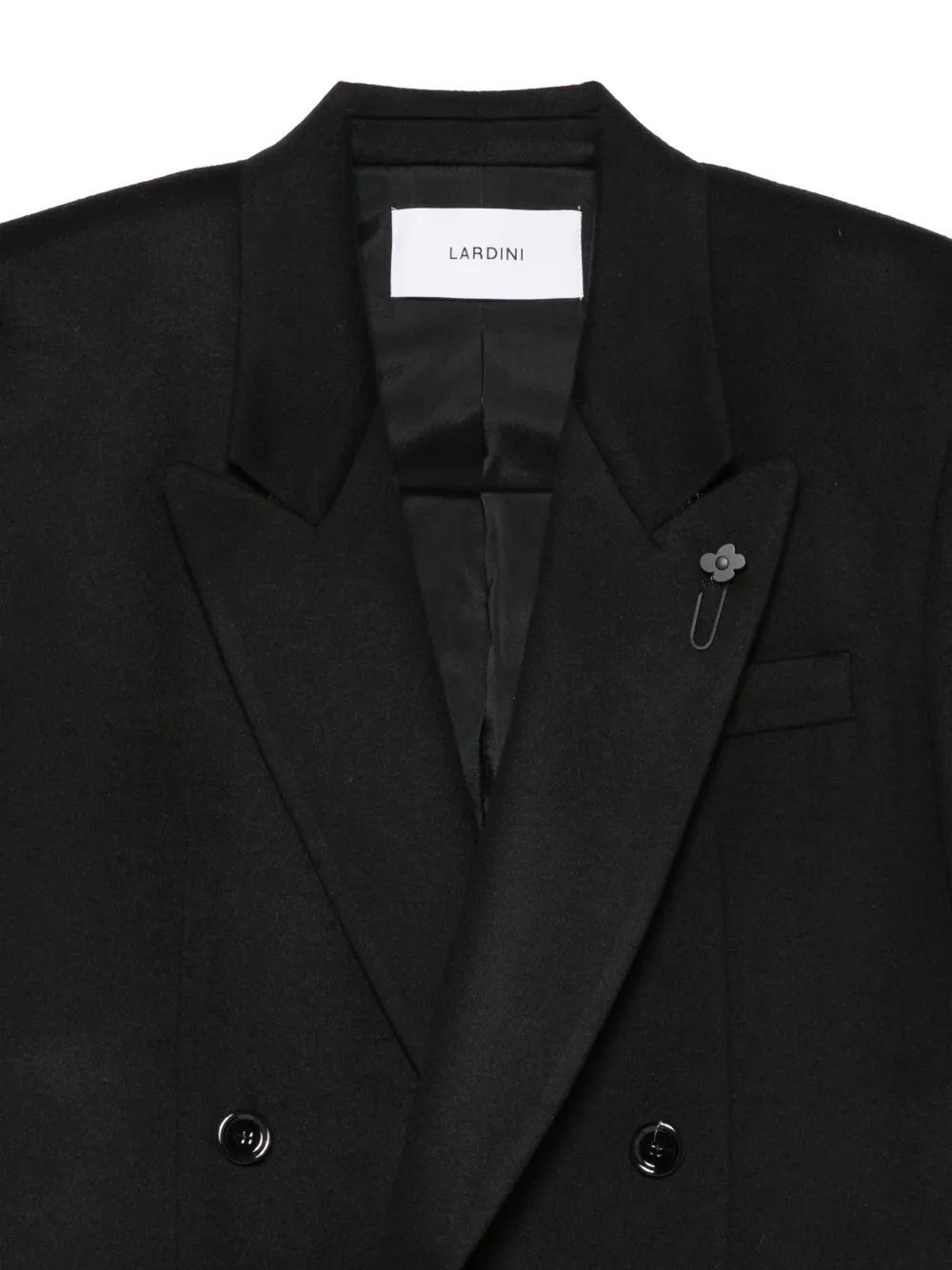 Lardini Cameron jack met dubbele rij knopen en puntige revers Zwart