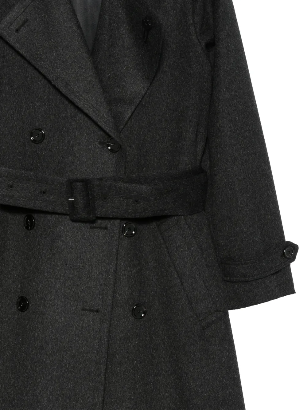 Lardini Oliver jas met dubbele rij knopen en ceintuur Grijs