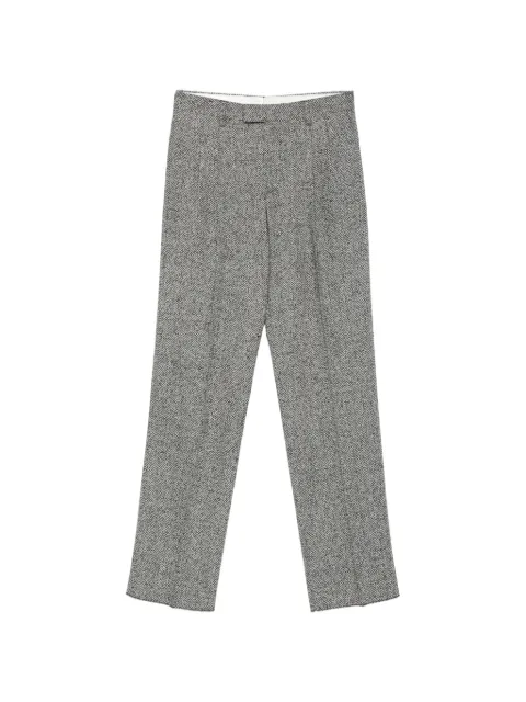 Lardini herringbone-pattern pleated trousers