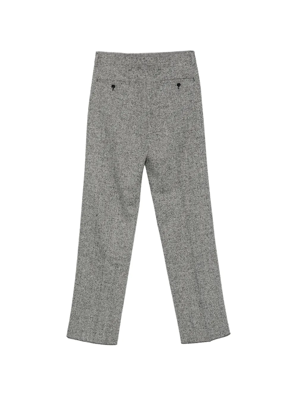 Lardini Plooibroek met visgraatpatroon Grijs