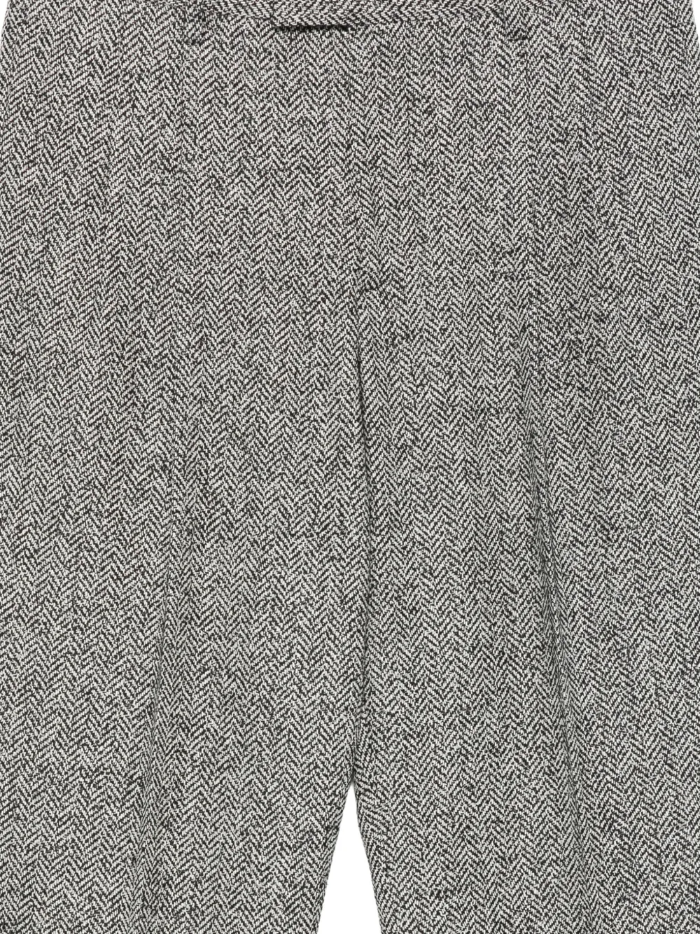 Lardini Plooibroek met visgraatpatroon Grijs