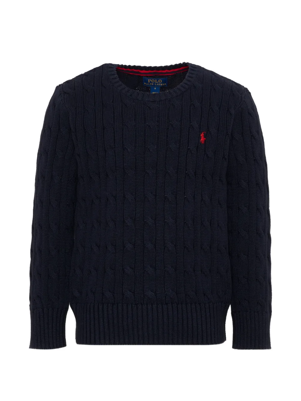 POLO RALPH LAUREN KIDS Pullover mit Zopfmuster und Logo-Stickerei - Blau