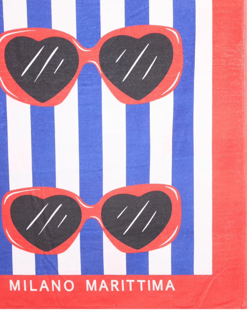 Moschino Gestreept strandlaken met hart-print Blauw