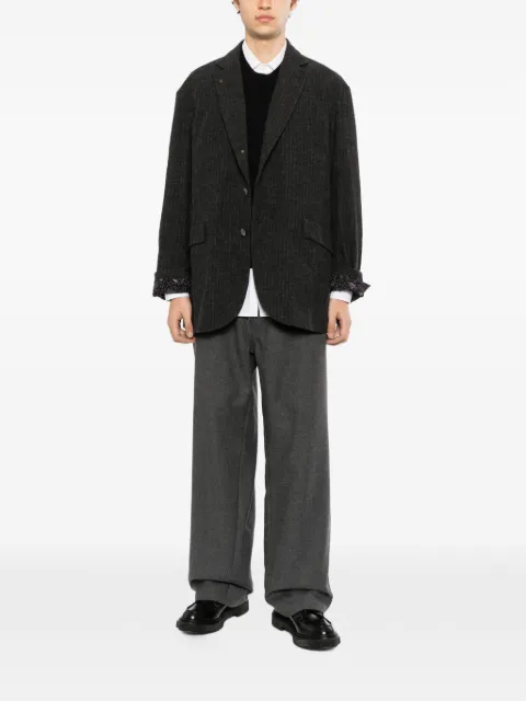 CALMLENCE striped welt-pocket blazer