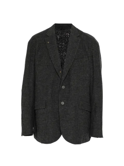 CALMLENCE striped welt-pocket blazer