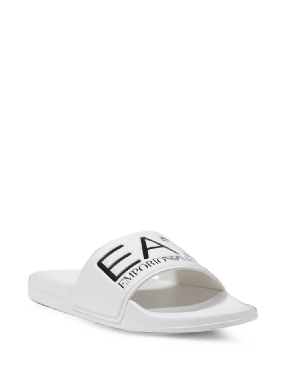 Ea7 Emporio Armani White Pvc Slippers Wit