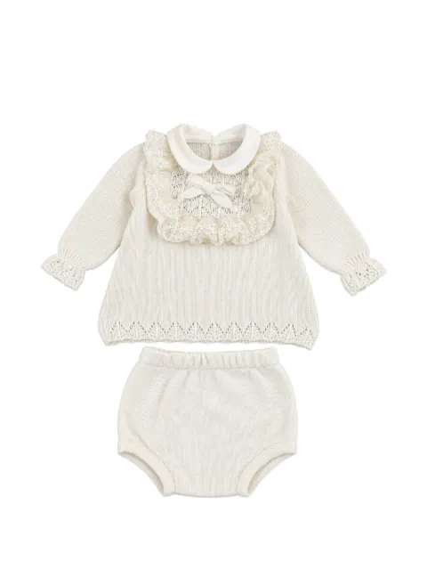 Bébé di Almy ruffled-lace jumper and bloomer set