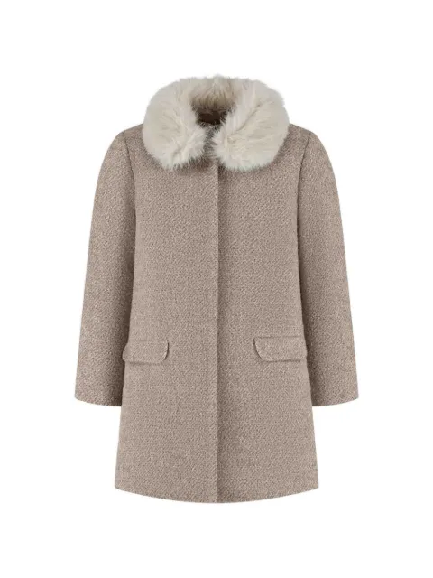 Tartine Et Chocolat faux-fur lamé coat