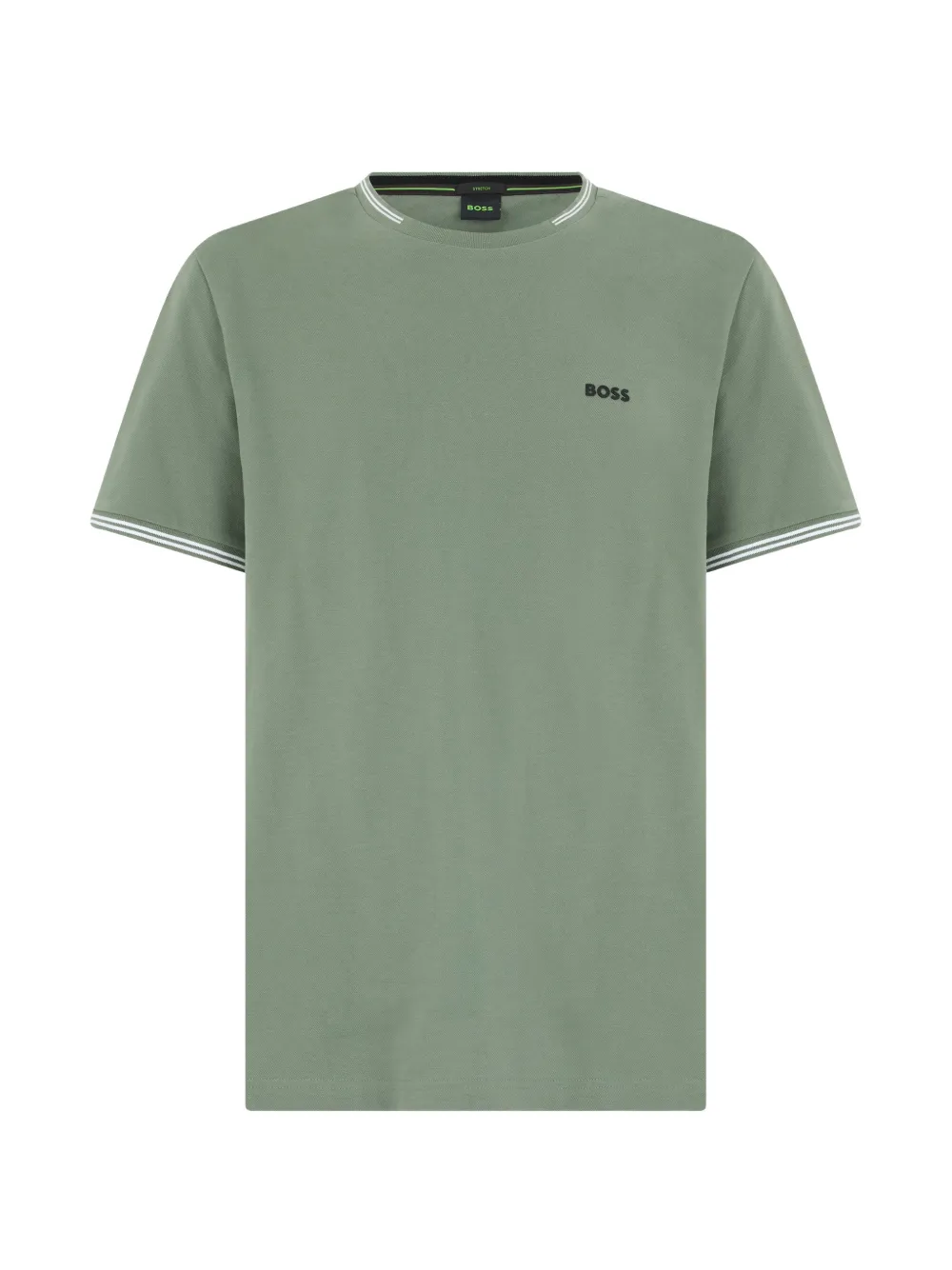BOSS stripe-trim T-shirt - Verde