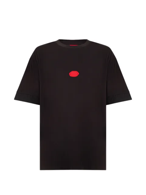 BOSS T-shirt med logomærke og quiltet kant