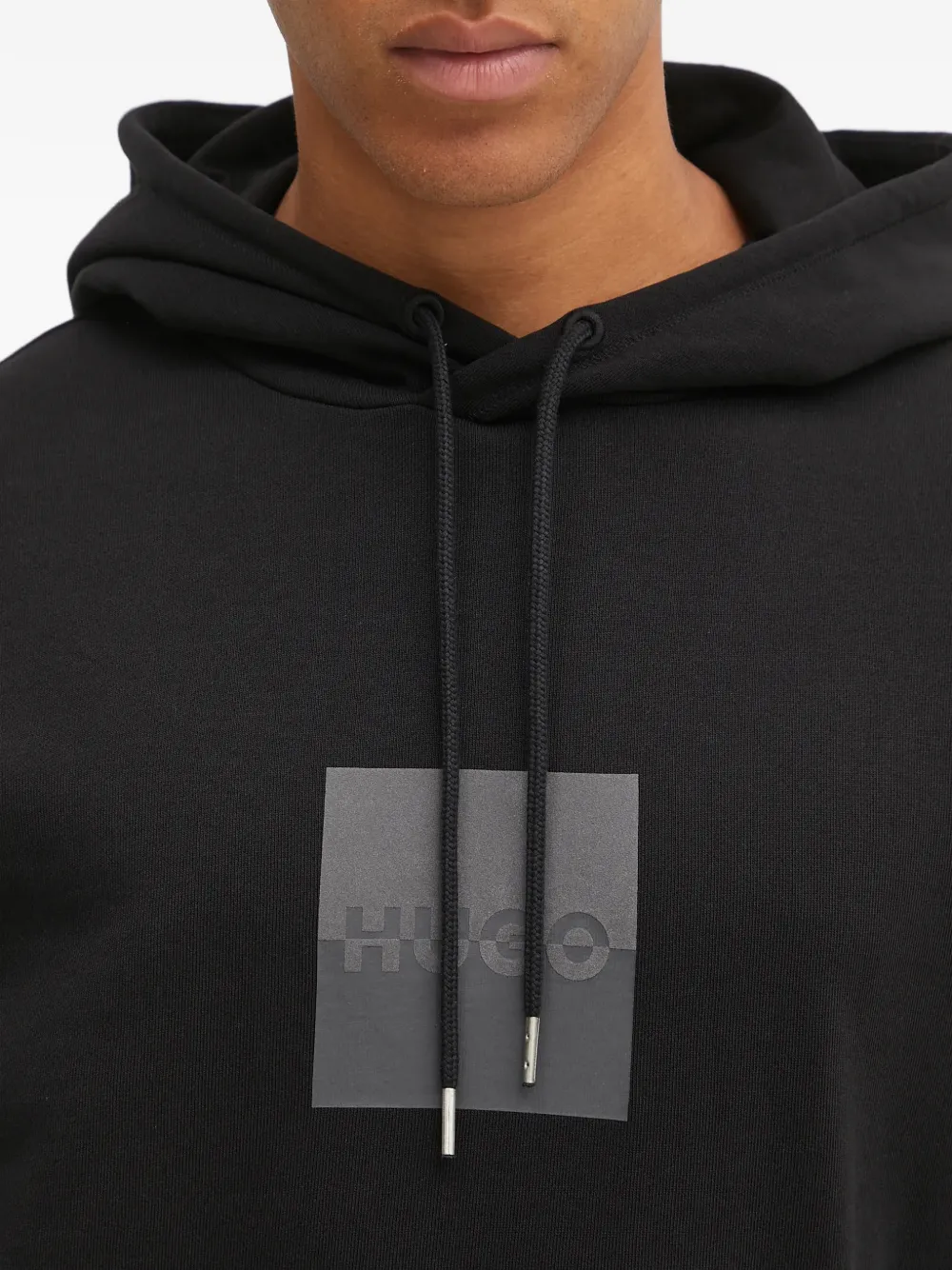HUGO Hoodie met logoprint Zwart
