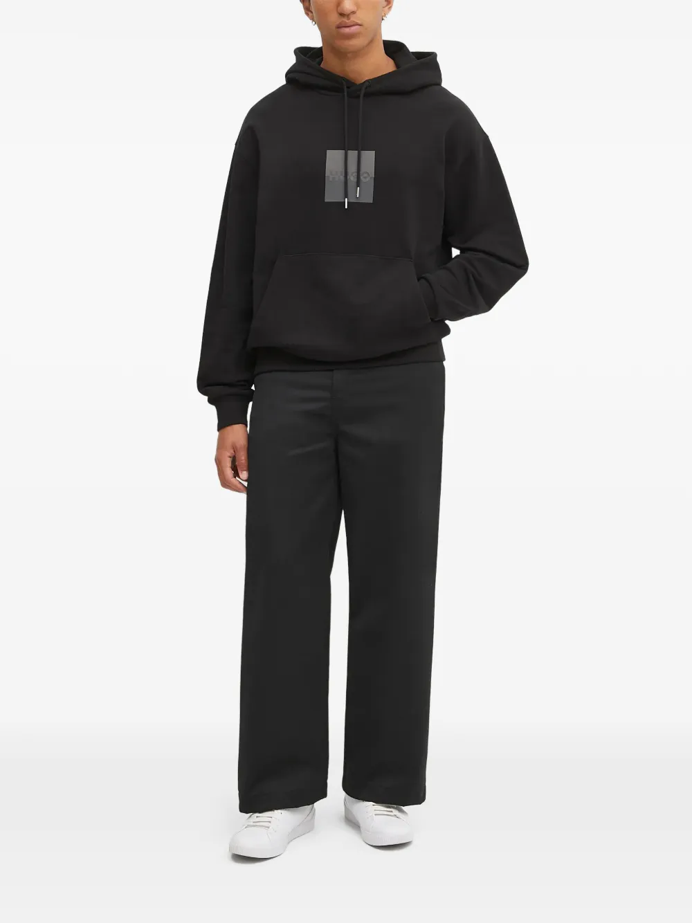 HUGO Hoodie met logoprint Zwart