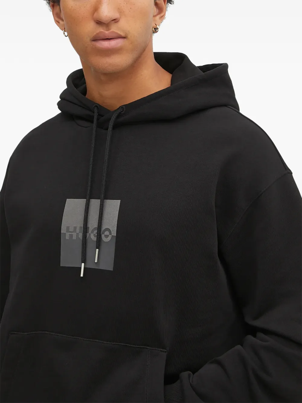 HUGO Hoodie met logoprint Zwart