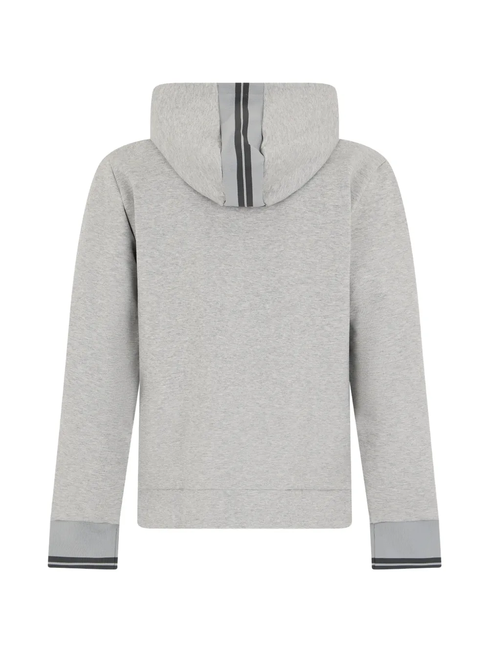 BOSS Hoodie van katoenblend met rits en streepdetails Grijs