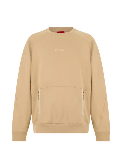 BOSS logo-print zip-pockets sweatshirt