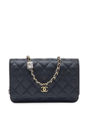 CHANEL Pre-Owned 1993 ココマーク チェーンレザーベルト | ブラック