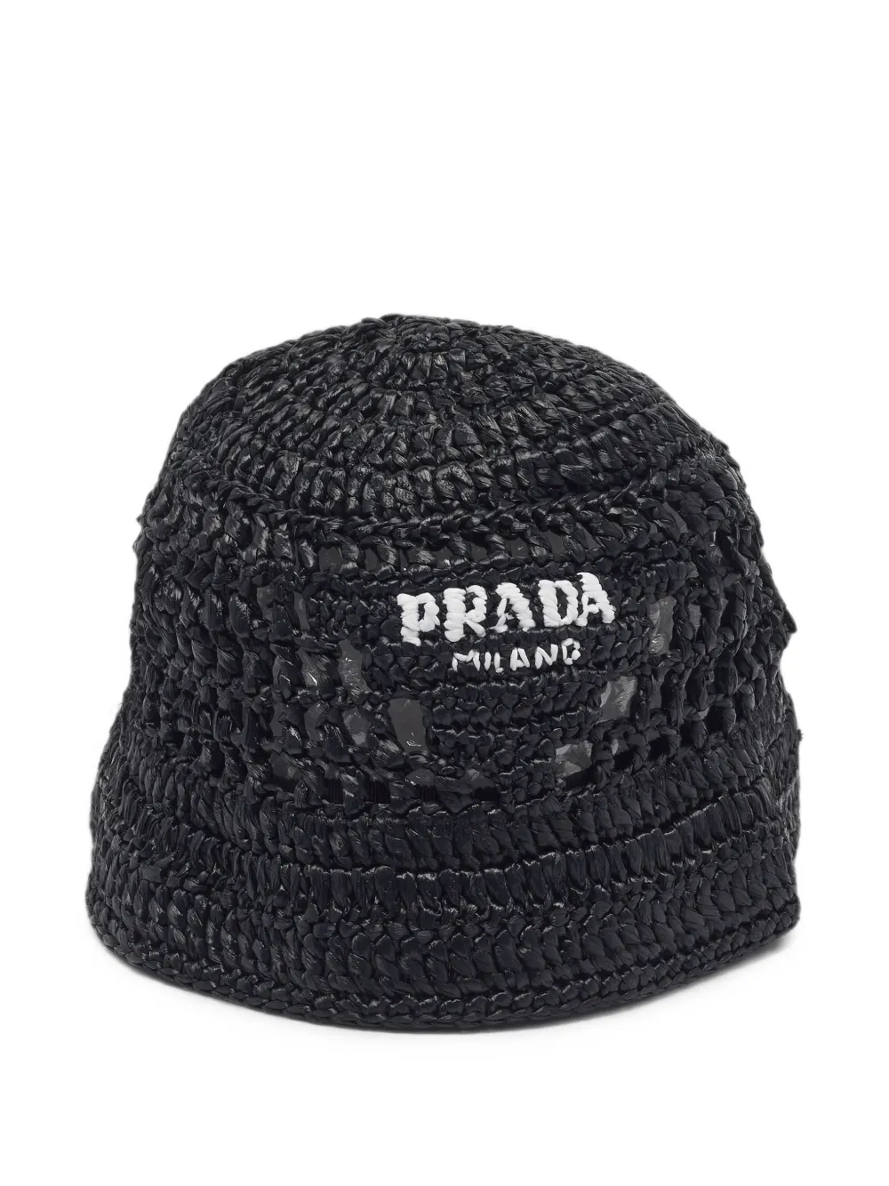 Prada Pre-Owned logo crochet bucket hat in Black