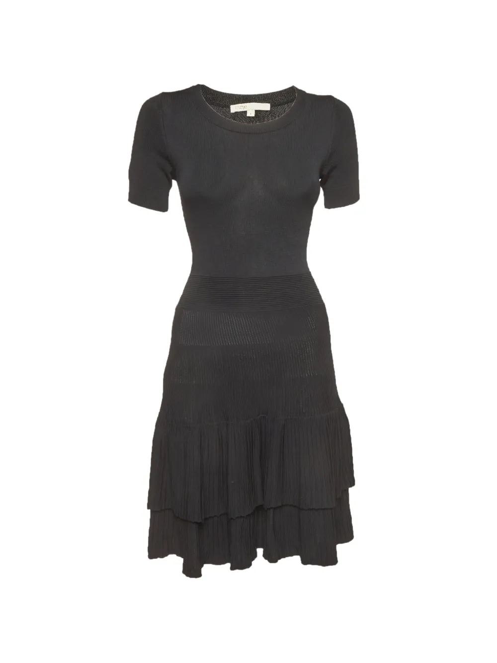 Maje robe à volants superposés - Noir
