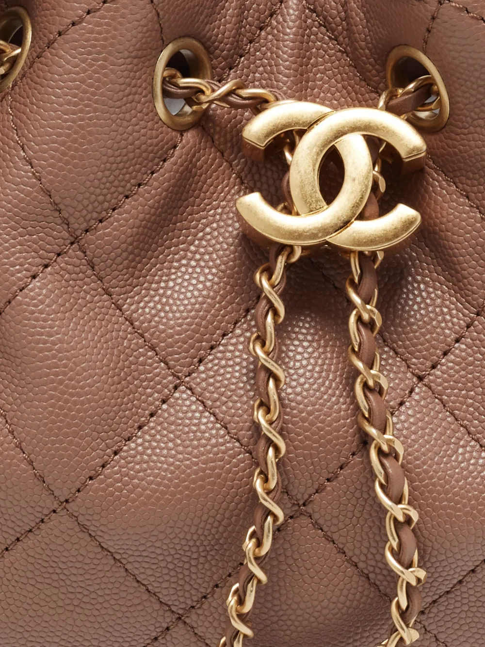 CHANEL Pre-Owned 25 Caviar mini-schoudertas Bruin
