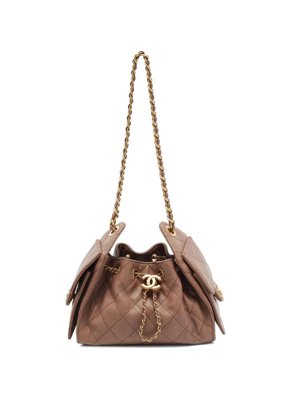 CHANEL Pre-Owned mini 25 Caviar shoulder bag - Marrone