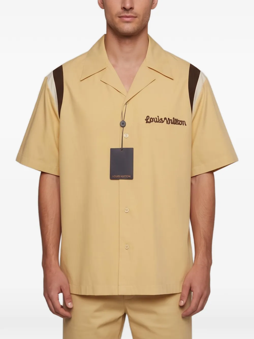 Louis Vuitton Pre-Owned x Tyler The Creator 2024 logo-embroidered shirt - Yellow
