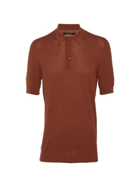 Tagliatore textured knit polo T-shirt