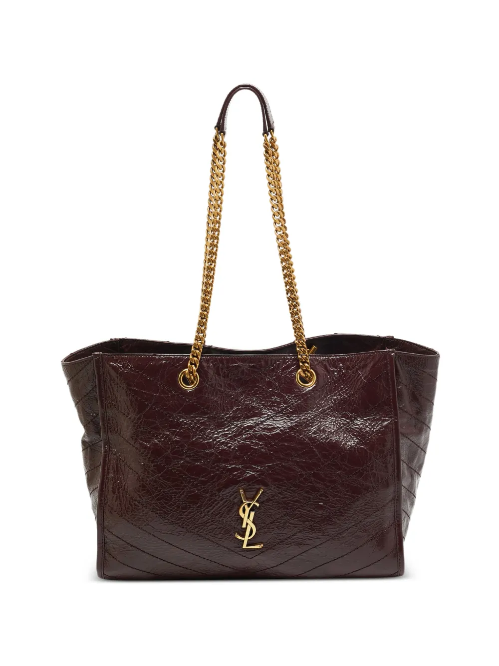 Saint Laurent Pre-Owned cabas Niki médium en cuir froissé (2026) - Rouge